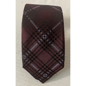 Ryan Seacrest Distinction‎ Tie 100%Silk Burgundy Striped